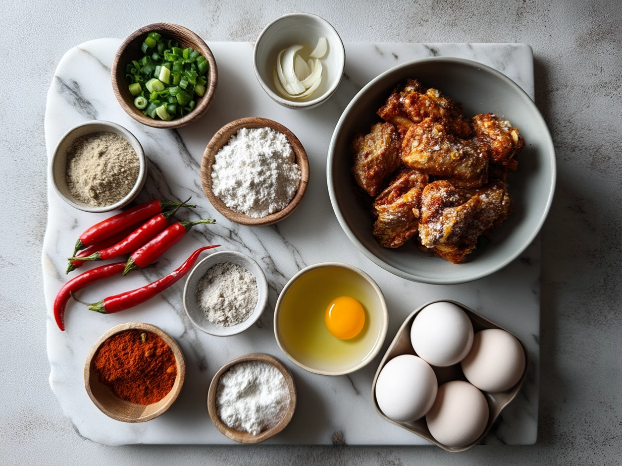 Ingredients for baked sweet chili wings