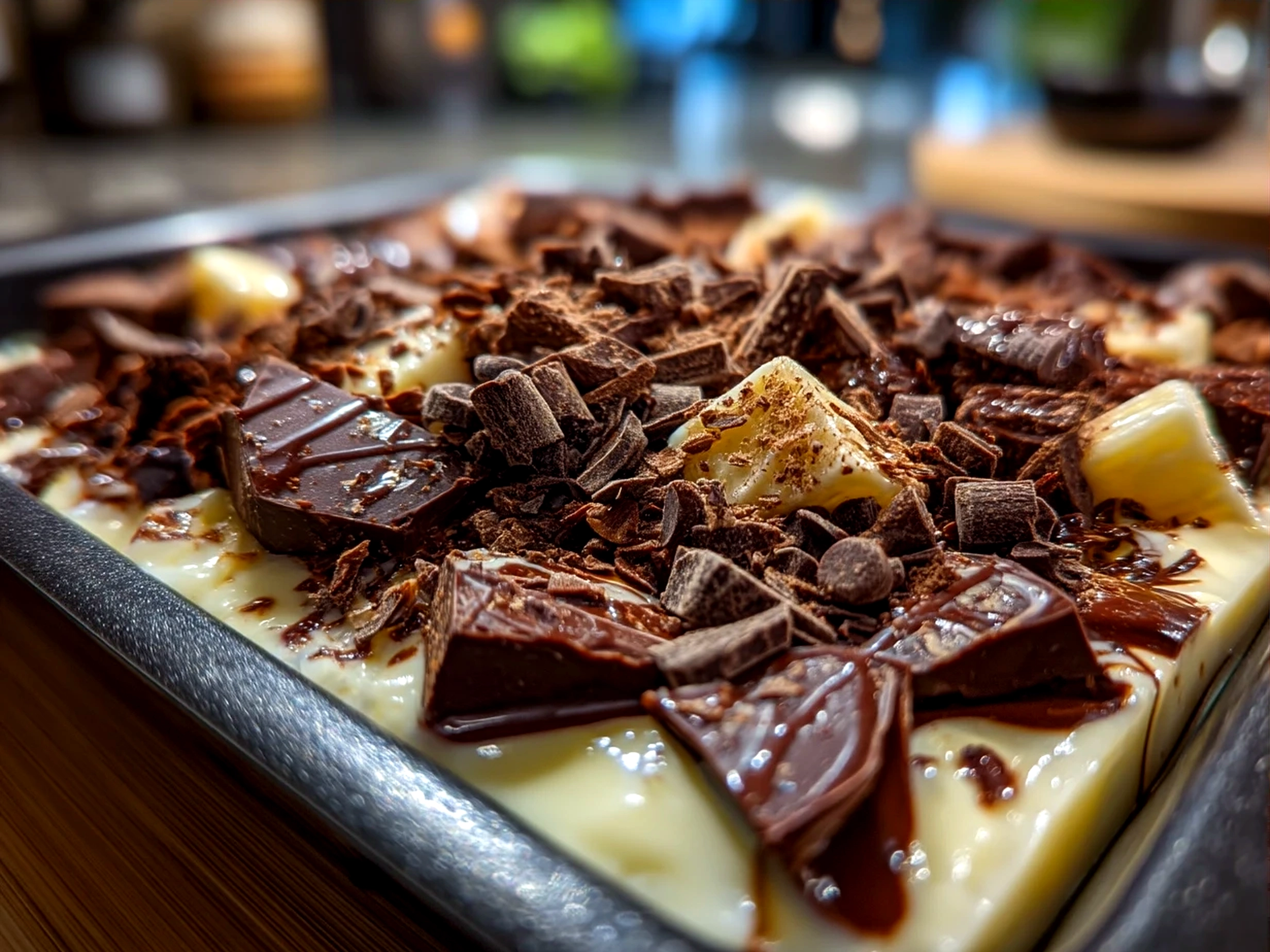 Serving of Chocolate Greek Yogurt Bark pieces arranged on a plate ready to eat