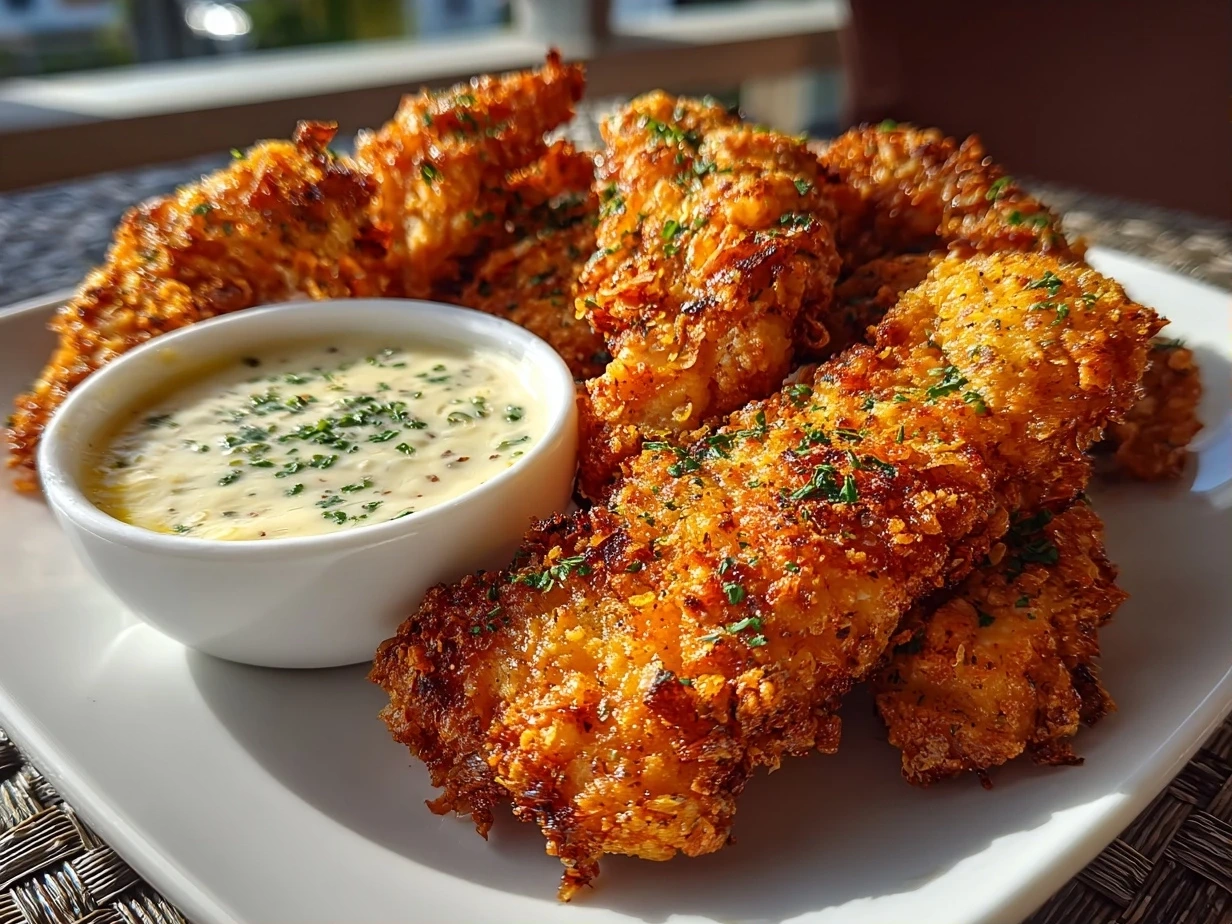 Close-up of crispy chicken tenders