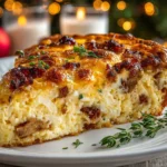 Close-up of delicious Christmas Breakfast Casserole