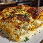 Close-up of fresh homemade Butternut Squash Lasagna