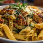 Close-up of homemade Cajun Chicken Pasta