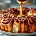 Delicious Cinnamon Roll Pull-Apart Wreath ready to serve
