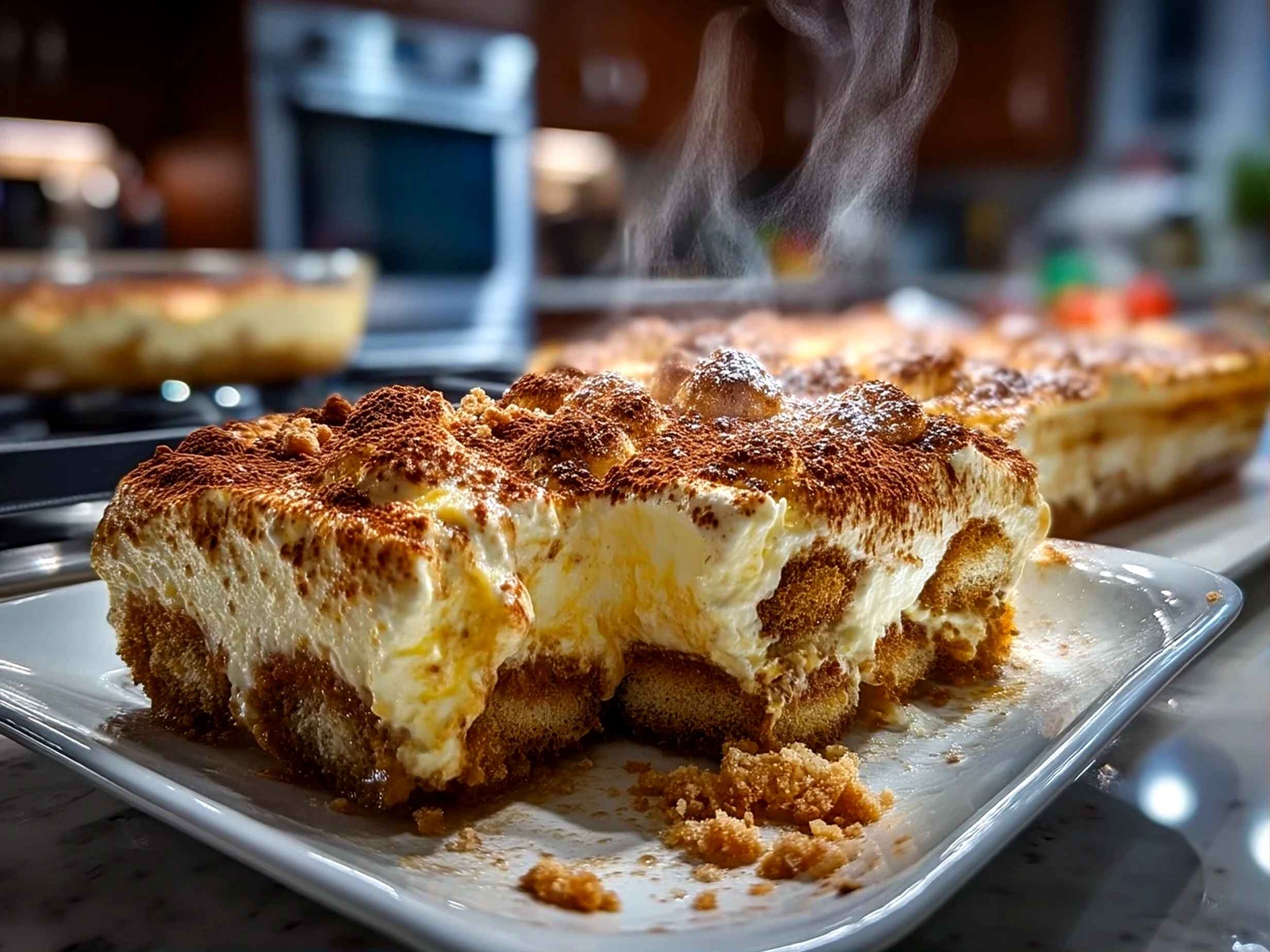 Delicious Tiramisu Bars ready to serve