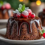 Festive Mini Christmas Cakes with Ganache - Close-up