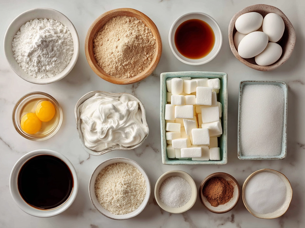 Ingredients for making Fluffy Marshmallows