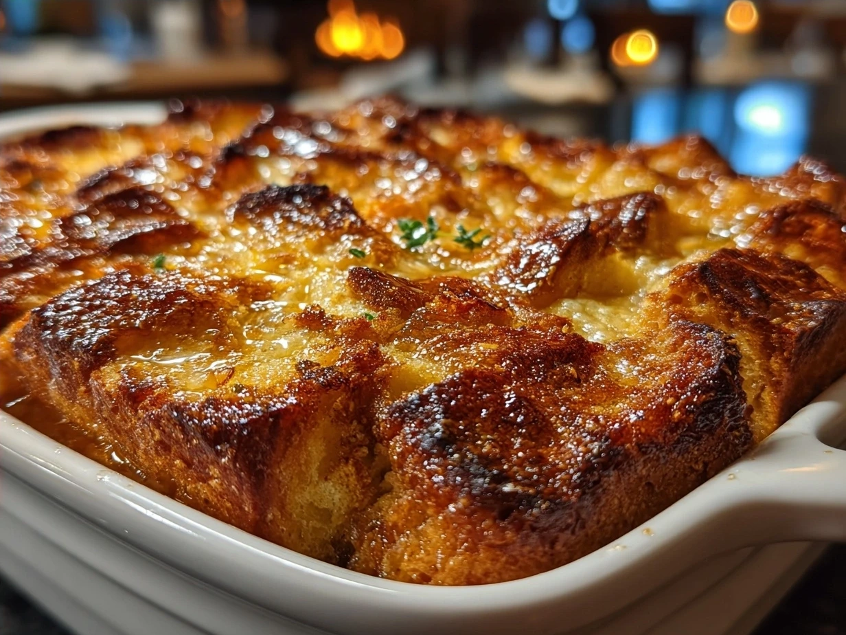 A warm and golden French Toast Bake fresh from the oven ready to be served