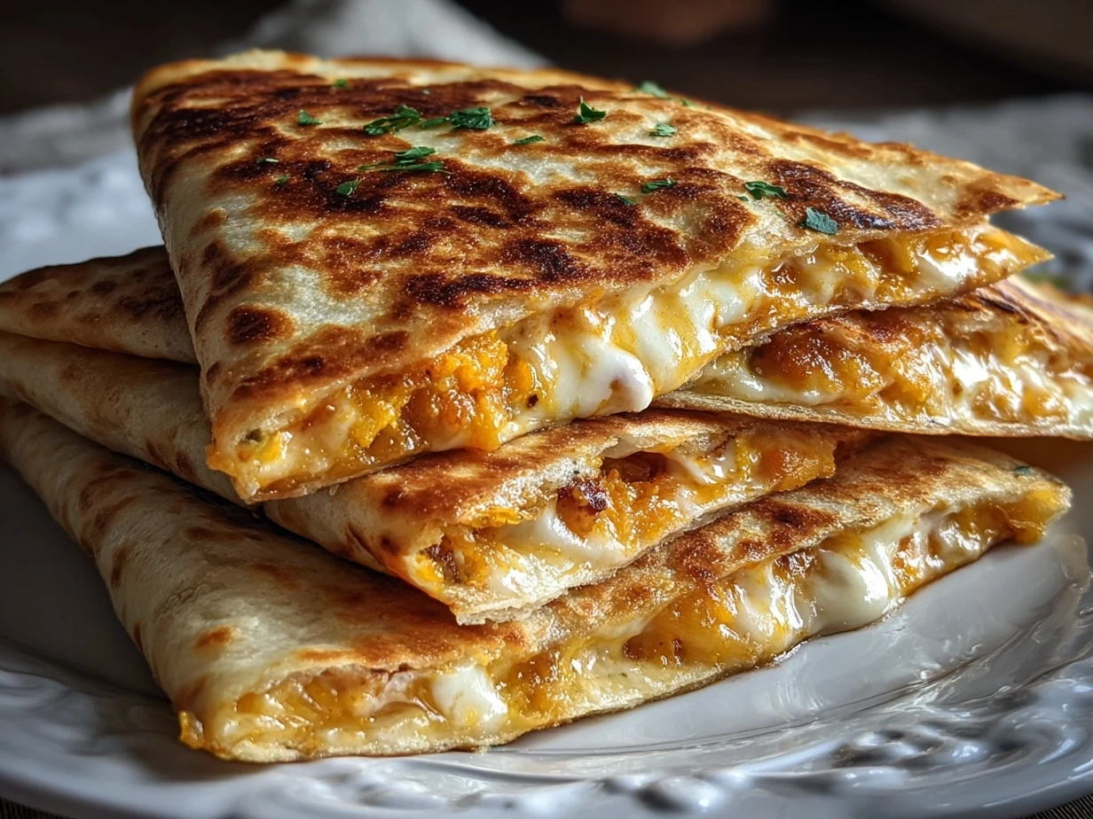 Freshly prepared Pumpkin Quesadillas