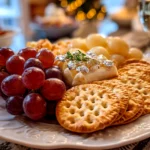 Freshly prepared Sparkling Grape and Silver Cracker Platter