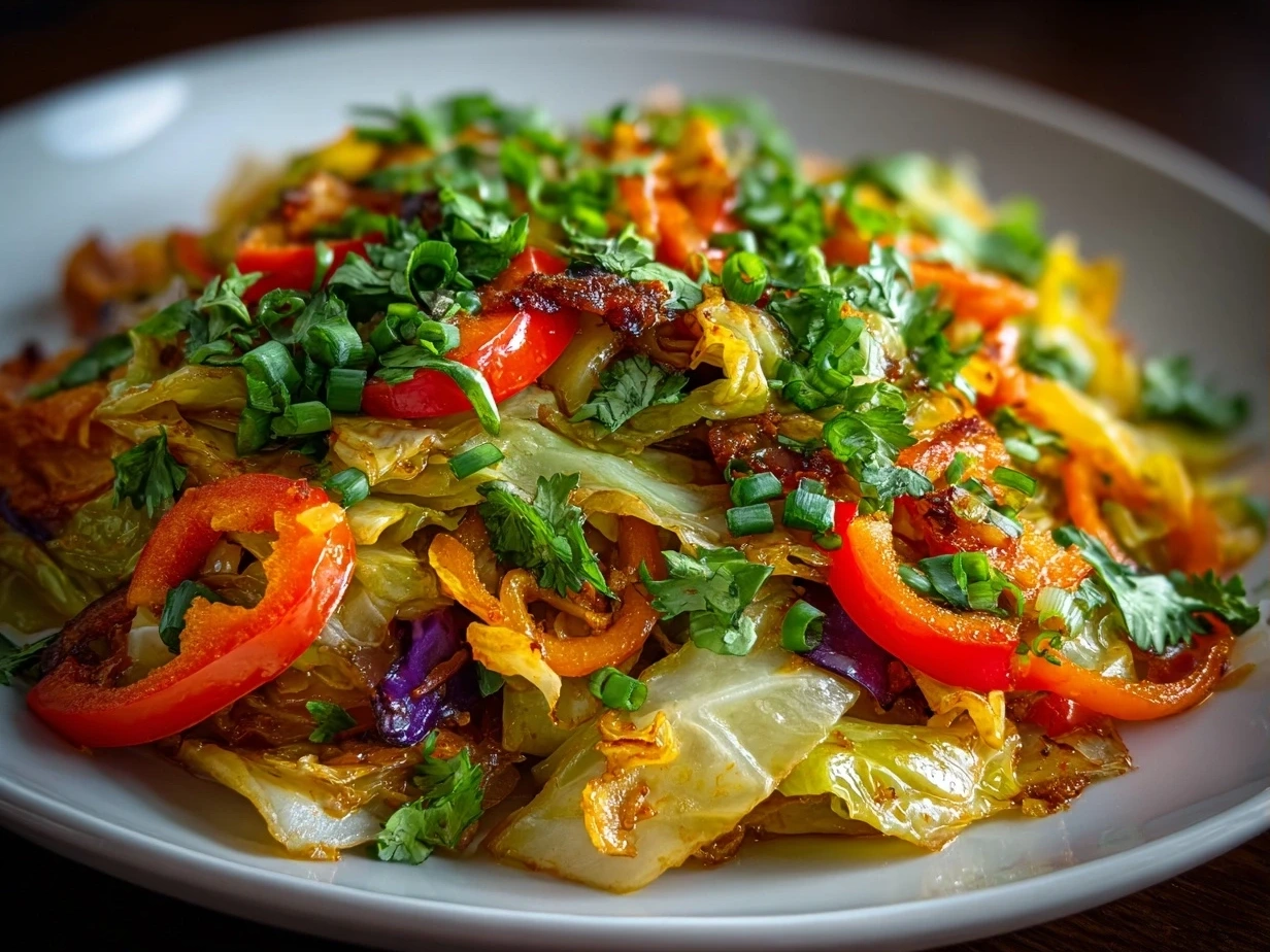Homemade Tex Mex Cabbage Skillet close-up