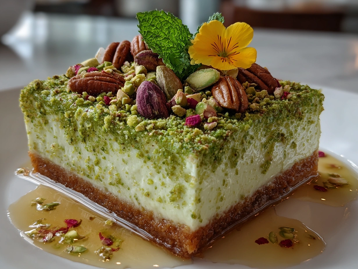Finished Pistachio Lush Dessert layered in a glass dish