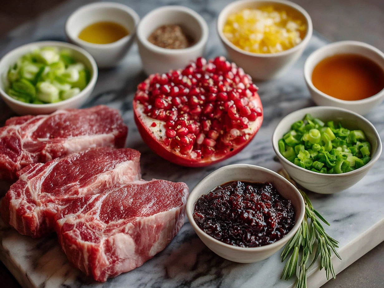 Ingredients for Pomegranate Glazed Lamb Chops