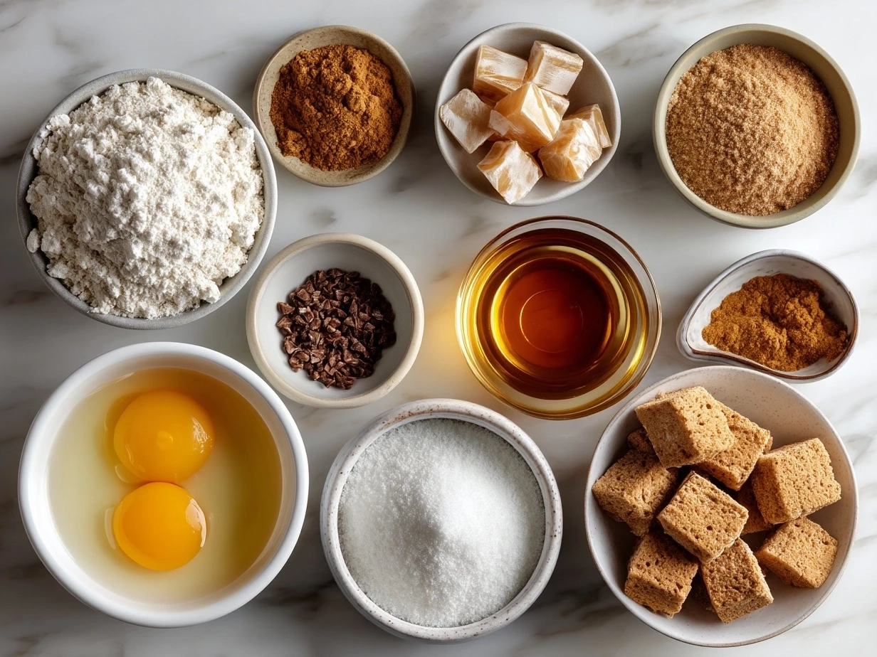 Ingredients for Puppy Chow Balls arranged on a kitchen table