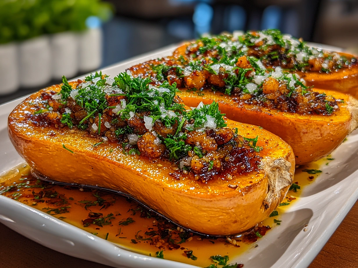 Simanim Stuffed Butternut Squash Close-up