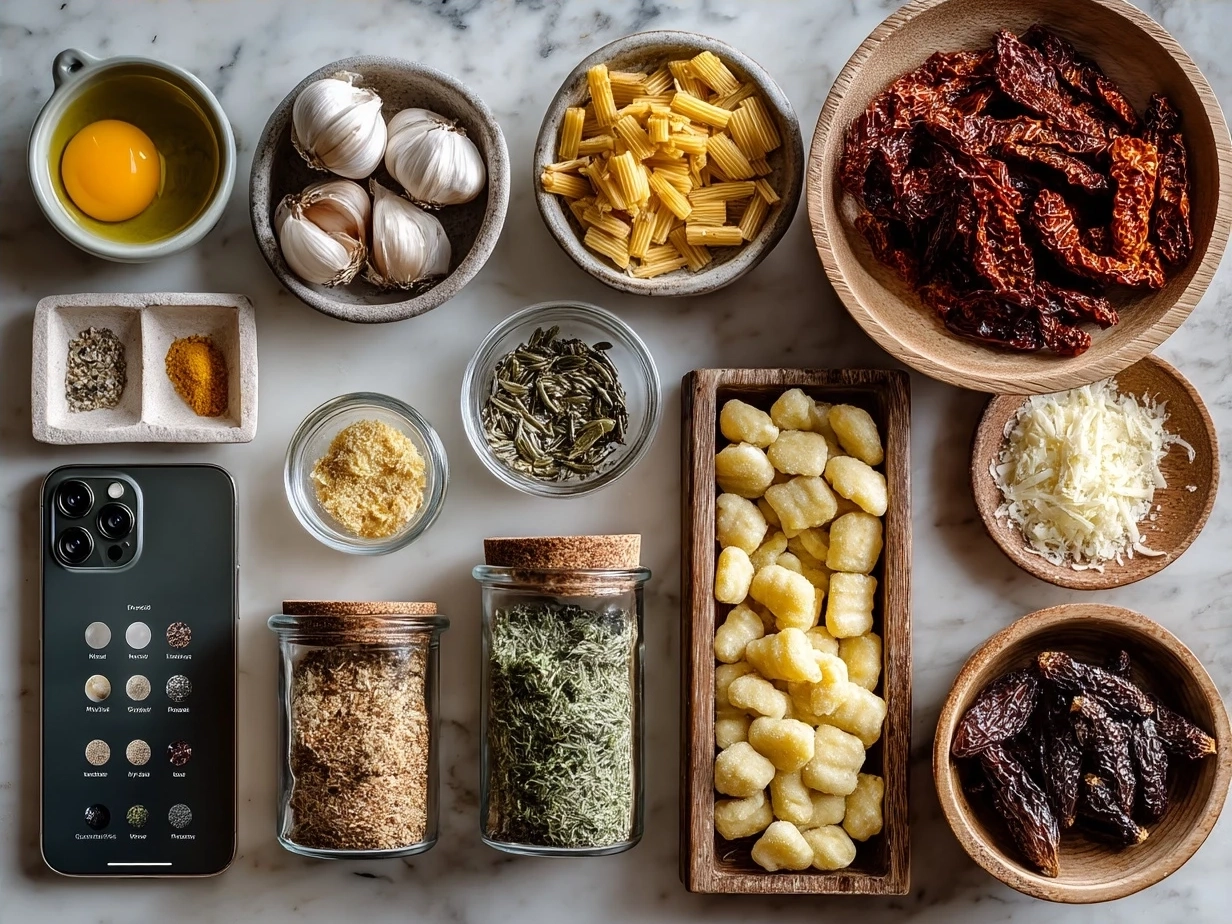 Ingredients for Sun-Dried Tomato Gnocchi