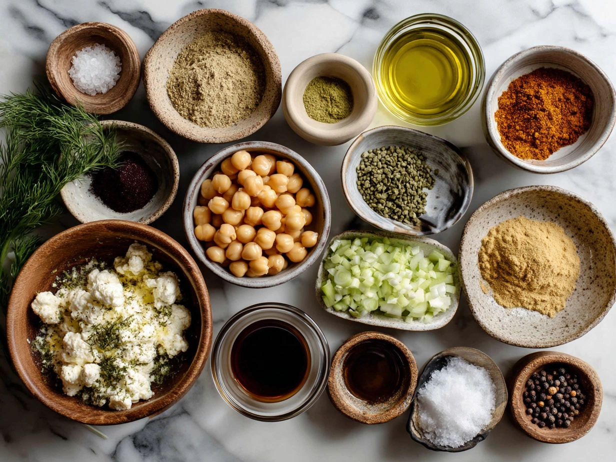 Ingredients for Buffalo Chickpea Wraps including chickpeas, buffalo sauce, tortillas, and fresh veggies