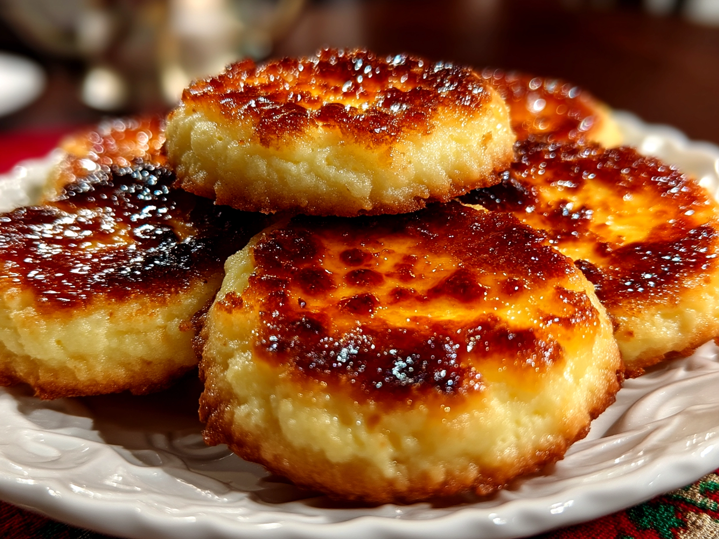 Freshly baked Creme Brulee Cookies arranged on a decorative plate