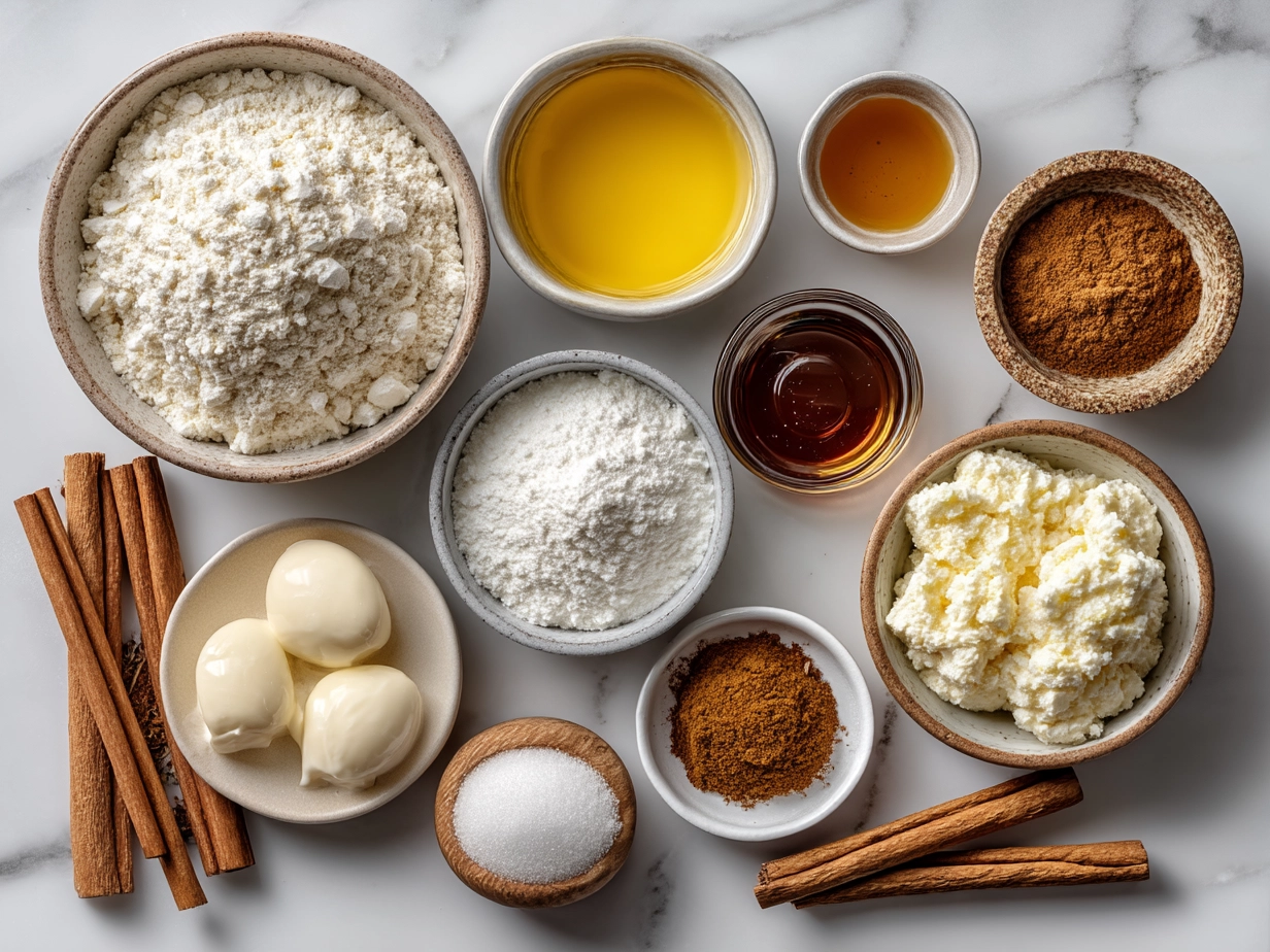 Ingredients needed for No Bake Eggnog Pie laid out neatly