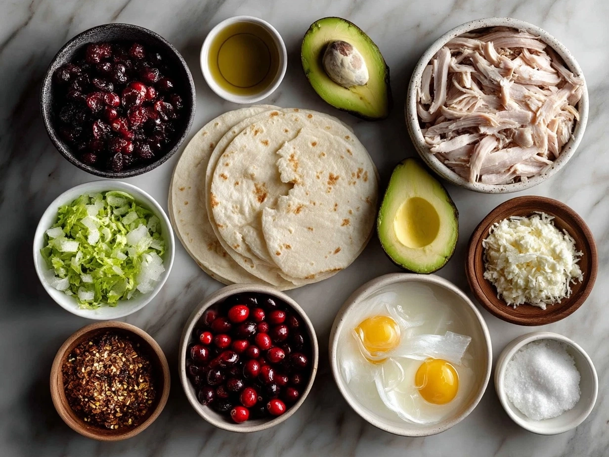 Ingredients for Turkey Cranberry Quesadillas