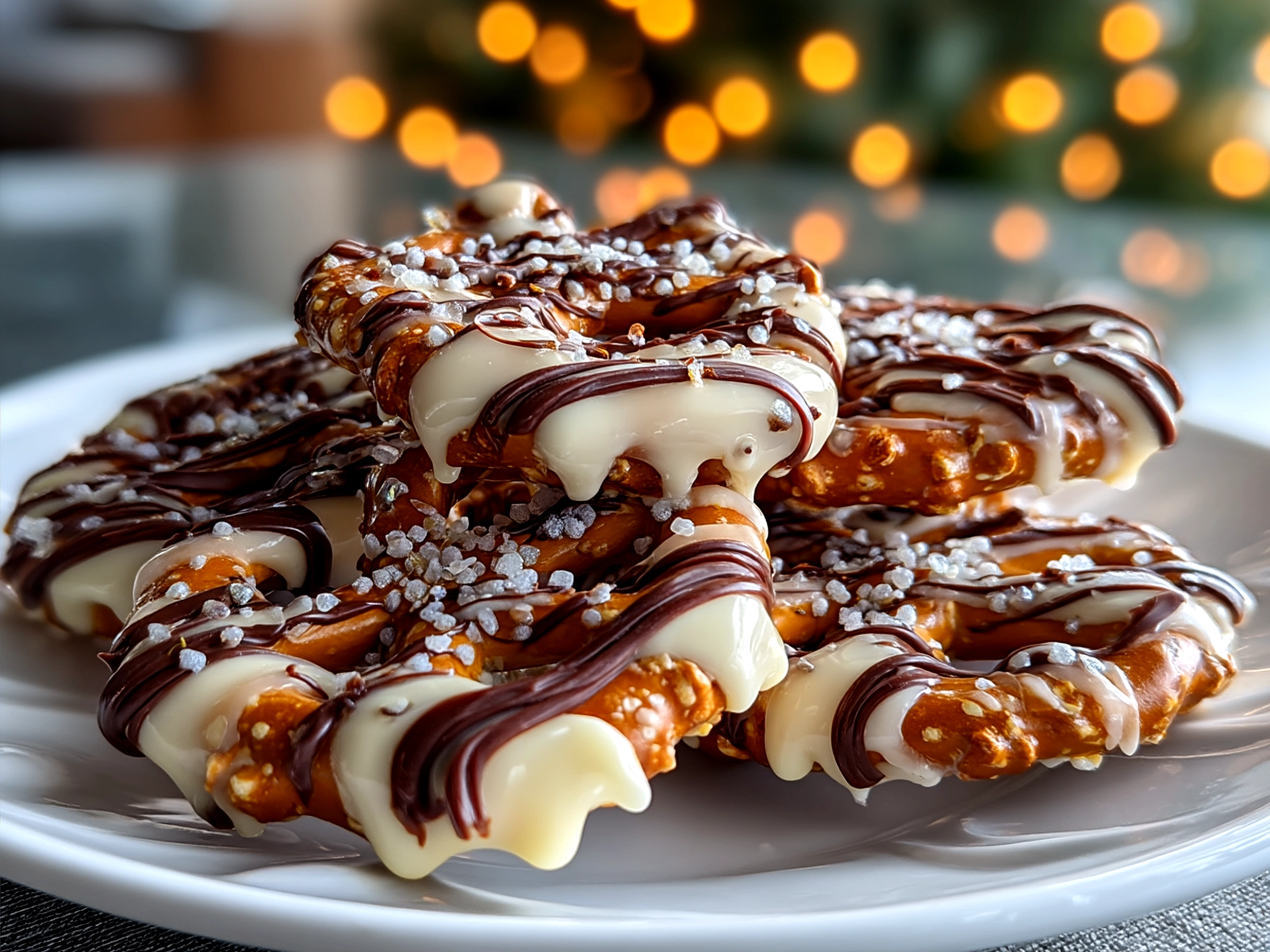 Serving White Chocolate Pretzel Crockpot Candy in a bowl